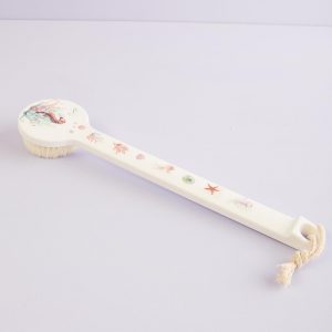 White Printed Bath Brush