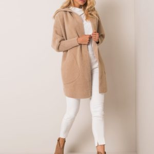 Carolyn's beige alpaca coat