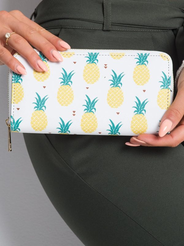 White wallet in pineapples