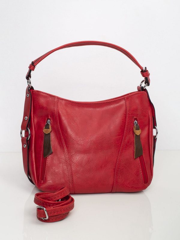 Red City Bag with Detachable Strap