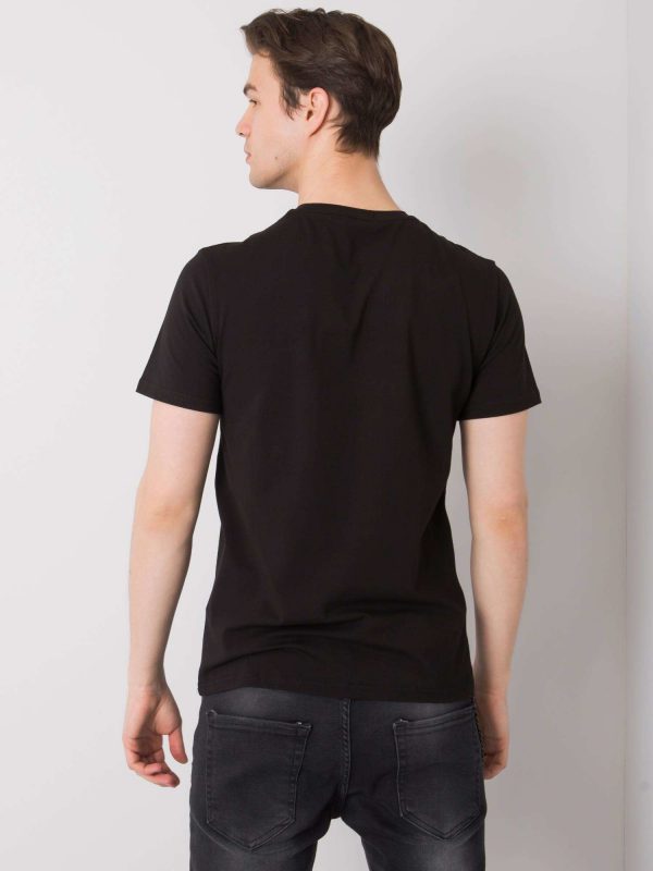 Black T-shirt for men with print by Tucker LIWALI