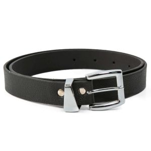 RUE PARIS Black Imitation Leather Strap