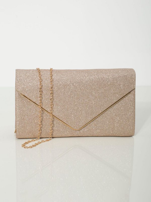 Champagne glitter evening bag