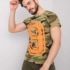 Khaki t-shirt for men with print Evan