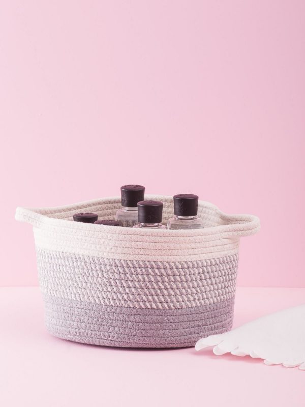 Braided basket grey-ecru