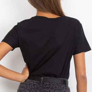 Black T-Shirt with Patch