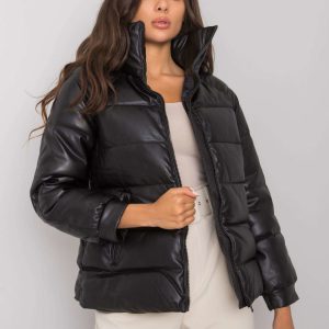 Maxine Black Eco Leather Winter Jacket