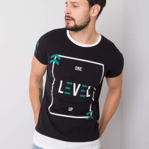 Men's Black T-Shirt with Cole Print