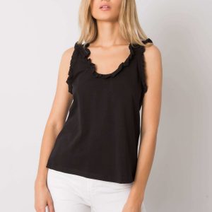 Black top with frills Sarai RUE PARIS