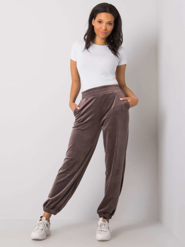 Grey velour sweatpants Nandini RUE PARIS