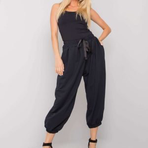 Navy Blue Ferro Wide Leg Sweatpants