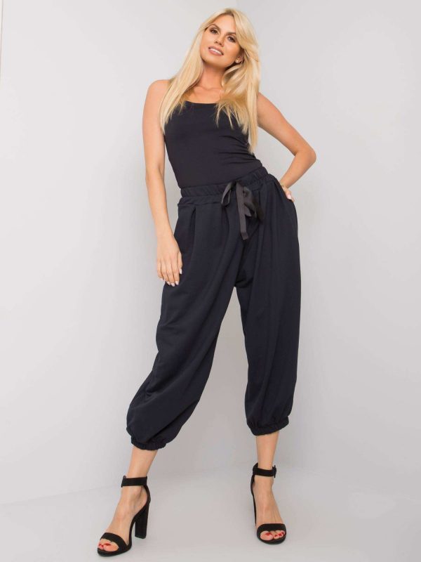 Navy Blue Ferro Wide Leg Sweatpants