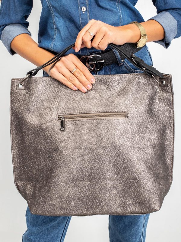 Grey large women's handbag