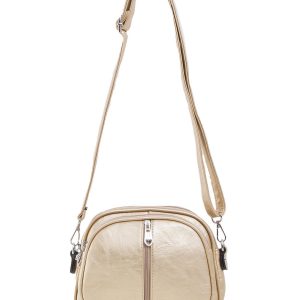 Gold ladies handbag with pockets