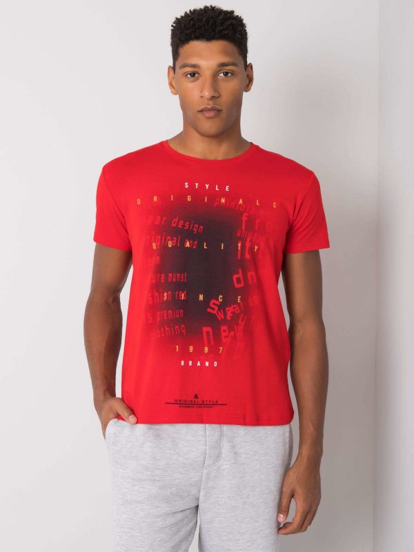 Men's Red Lawson Cotton T-Shirt