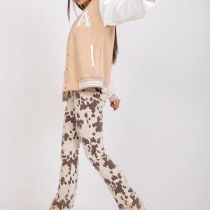 Beige bomber sweatshirt with pockets Palma