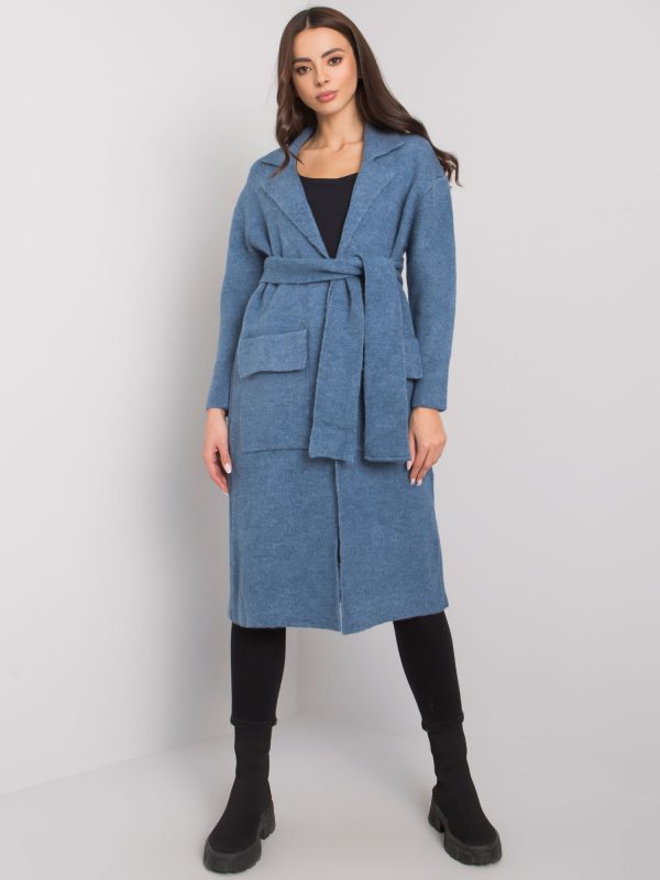 Blue cardigan with binding Cordie RUE PARIS