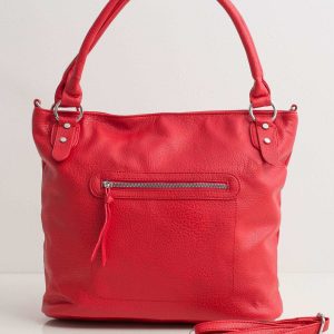 Red soft bag made of eco leather