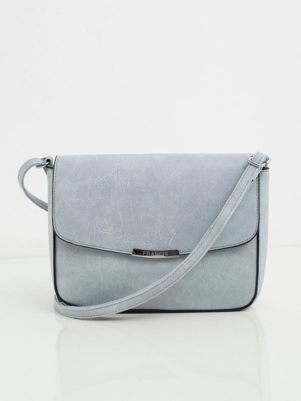 Light blue faux leather mailbag