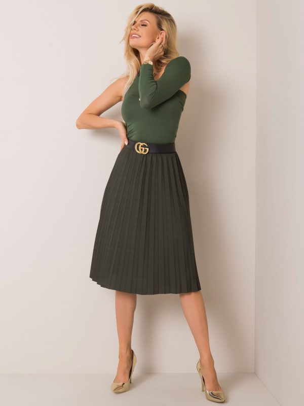 Khaki skirt Irene RUE PARIS