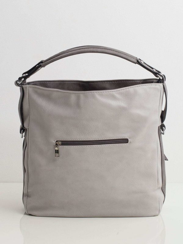 Grey eco leather city bag