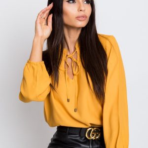 RUE PARIS Dark Yellow Thrill Blouse