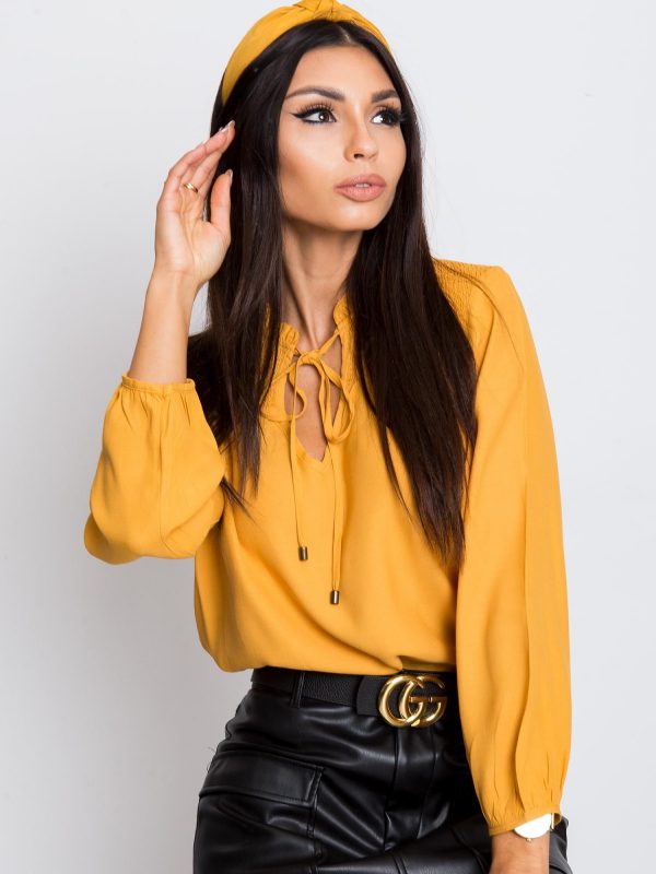 RUE PARIS Dark Yellow Thrill Blouse