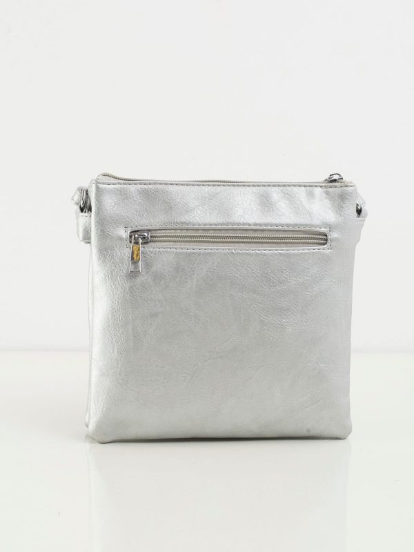 Silver Messenger bag with long strap