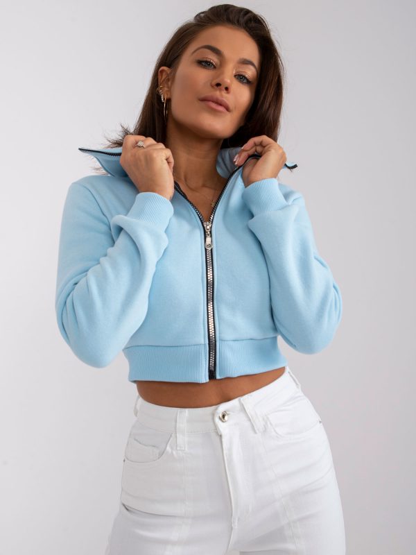 Light blue short sweatshirt Ann RUE PARIS