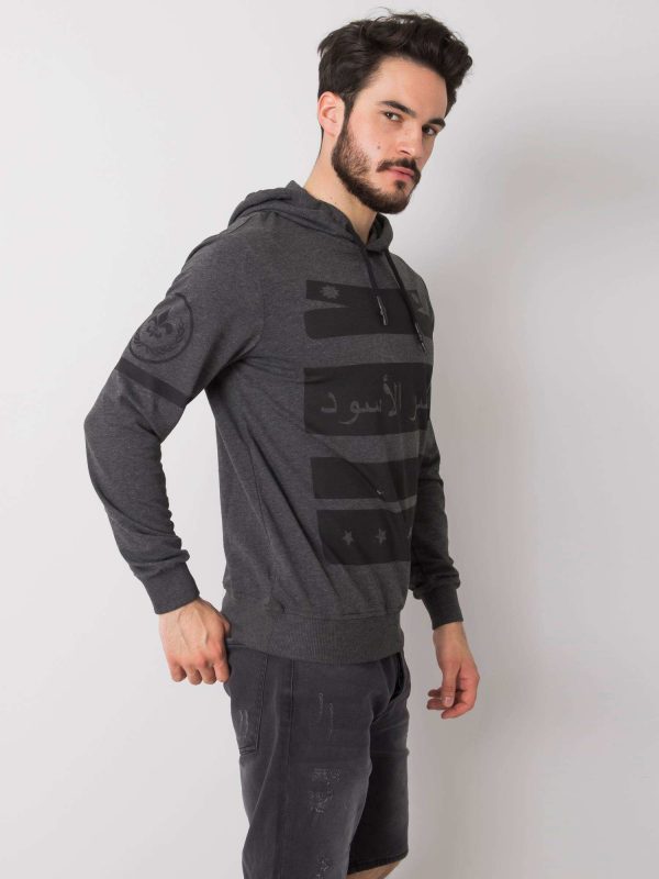 Men's graphite sweatshirt with Cameron print