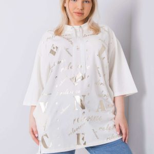 Ecru plus size blouse with Taylor print