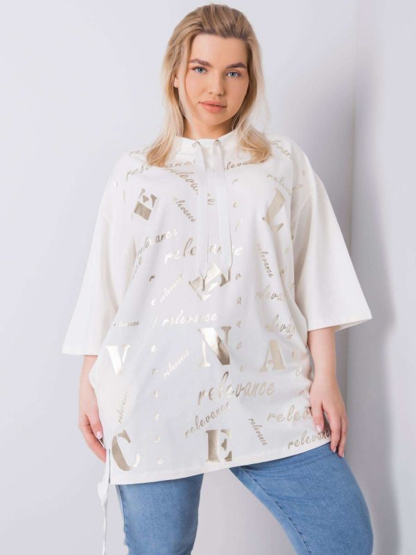 Ecru plus size blouse with Taylor print