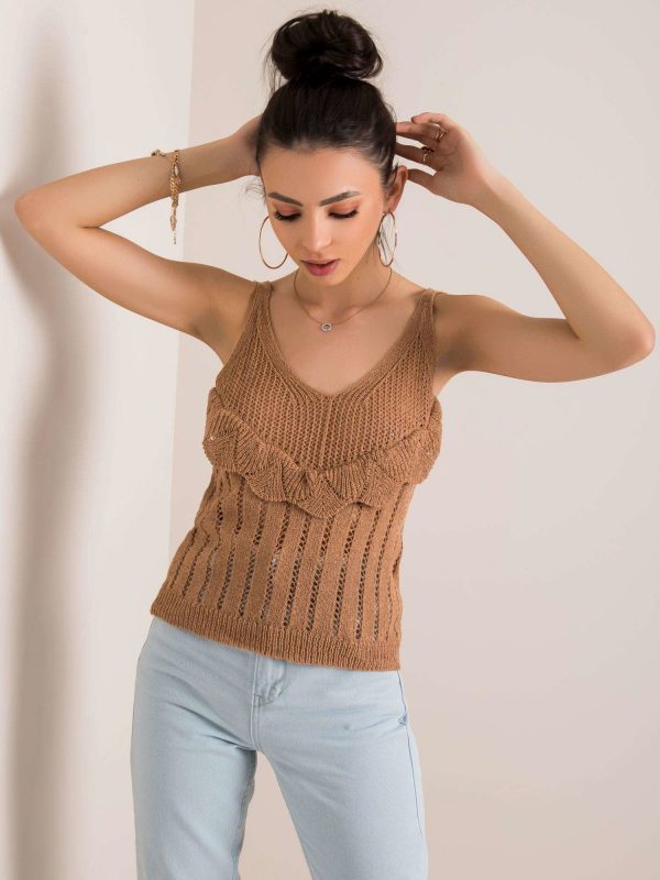 Dark beige top Paradise RUE PARIS