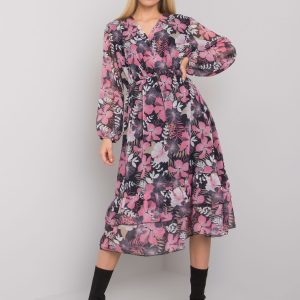 Navy Blue and Pink Dress with Burlington Prints