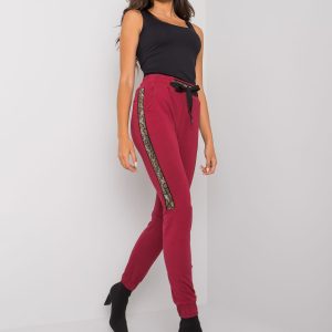 Burgundy sweatpants with Giulia applique