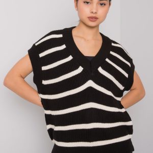 Black and cream Joselita knitted vest