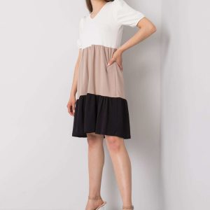 Ecru-beige casual dress Kylie RUE PARIS