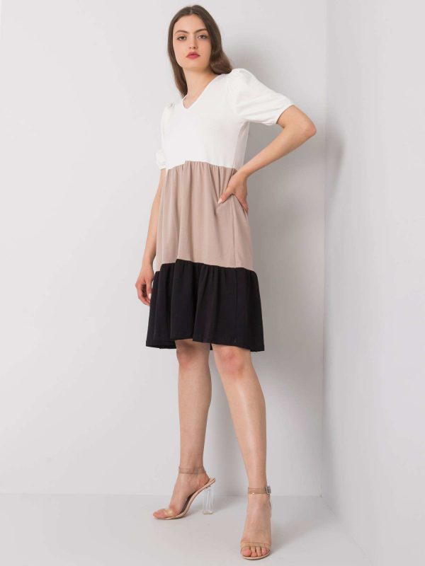 Ecru-beige casual dress Kylie RUE PARIS