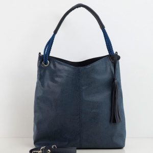 Navy blue bag with animal motif