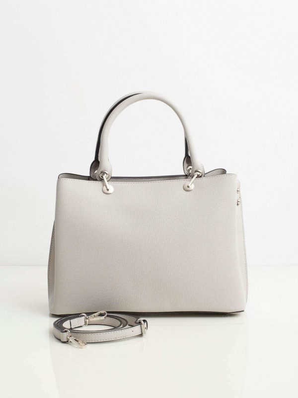 Grey saffiano ladies handbag