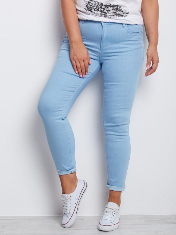 Blue Plus Size Pants Mangroves