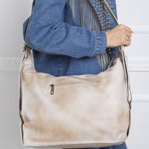 Light Beige Longitudinal Bag