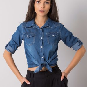 Dark Blue Women's Denim Shirt Durham RUE PARIS