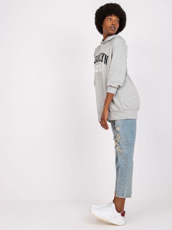 Grey melange oversize sweatshirt Roxane