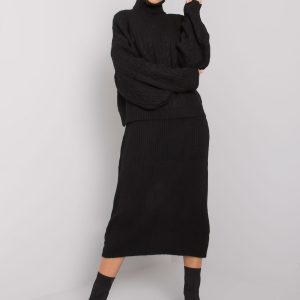 Black two-piece knitted set Imane RUE PARIS