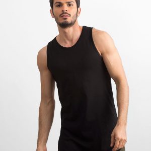 Black Men's Long Tank Top