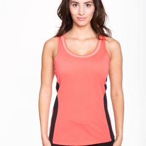 Coral boxer top with panels on the sides