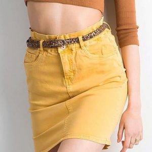 Yellow Fit Denim Skirt