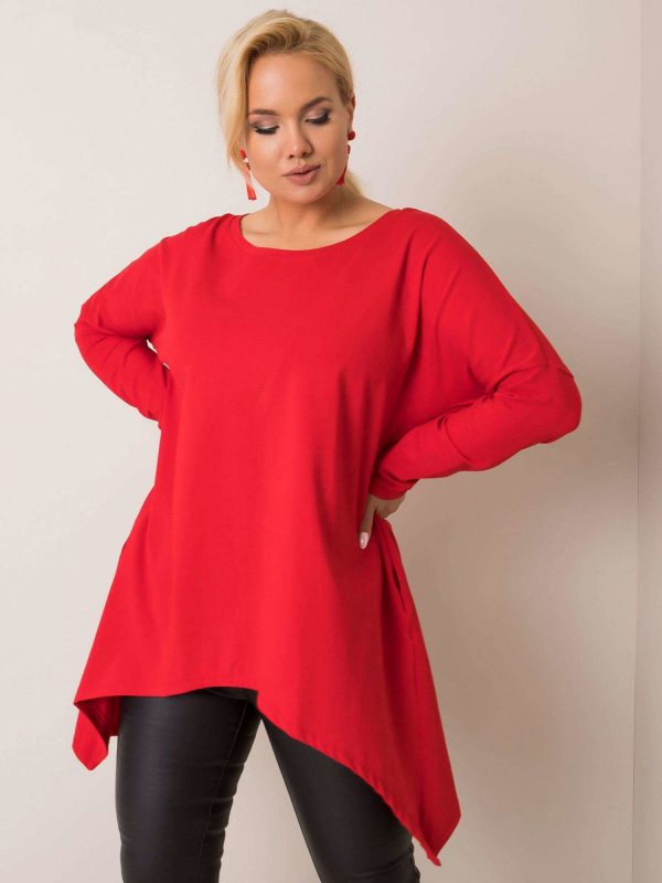 Red plus size blouse Elisa RUE PARIS