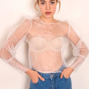 Ecru transparent blouse BSL